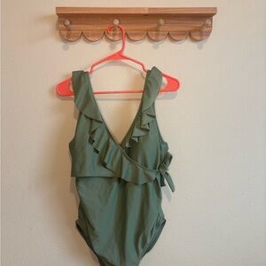 Kindred Bravely Olive Green Nursing Tank with Built-In Shelf Bra